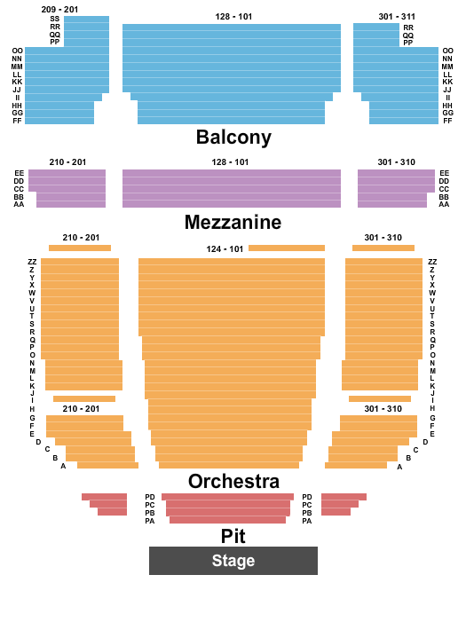 Popejoy Hall & Juliet Seating Chart